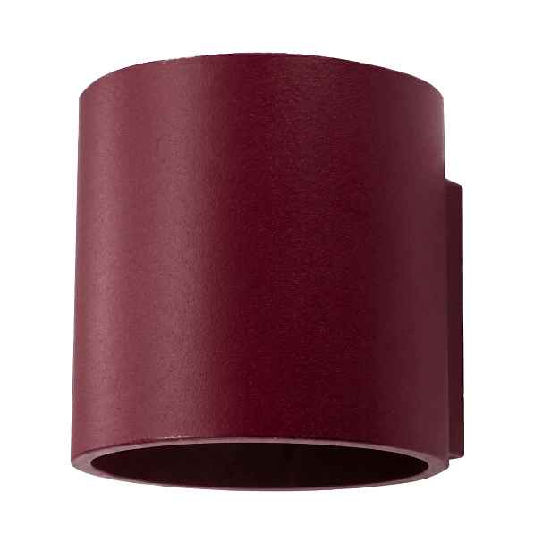 Nástěnné svítidlo Orbis 1 burgundská nástěnná lampa Tuba Válec G9 nahoru dolů Sollux loft