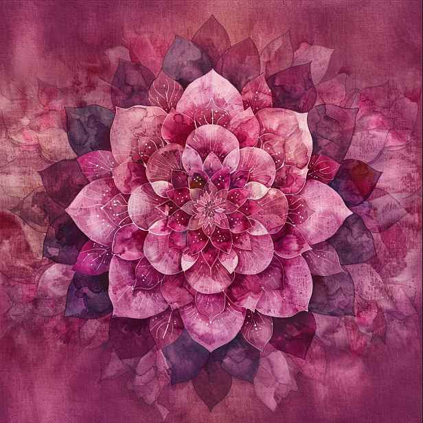 Obraz Na Plátně Plátno Růžová Mandala Lotosu Harmonie Lupenů 60x60