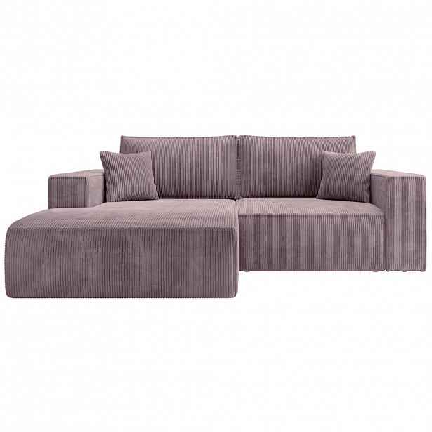 Selsey ROHOVÁ POHOVKA Farese Mini mauve, s manšestrovým potahem, levá