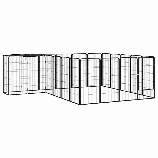 vidaXL 22panelová ohrádka pro psy černá 50 x 100 cm práškovaná ocel