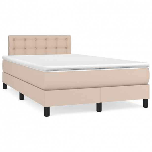 vidaXL Box spring postel s matrací cappuccino 120x200 cm umělá kůže