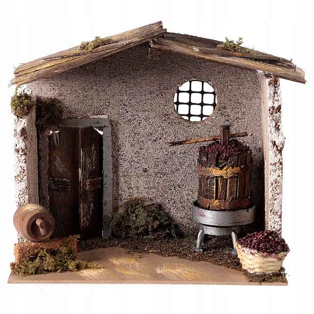 Budova na zdobení Betlémů „Obchod s vínem“ – 20x14x18 cm – Ruční Výroba