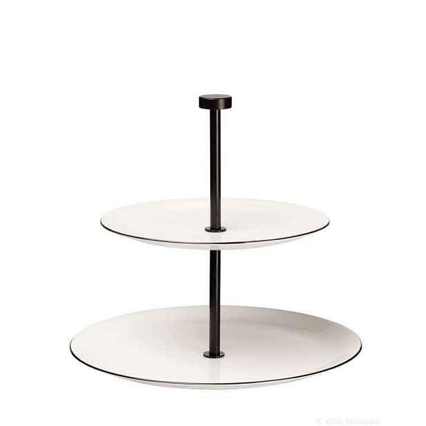 Dvoupatrový etažér 23,5 cm A TABLE LIGNE NOIR ASA Selection - slonová kost