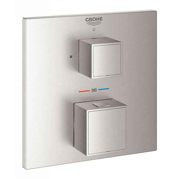 Grohe Grohtherm Cube - Termostatická sprchová baterie pod omítku, supersteel 24153DC0