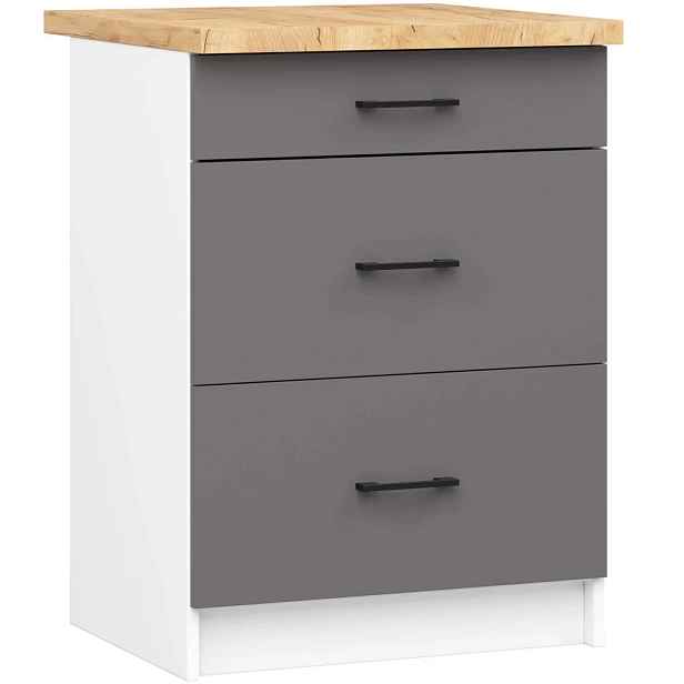 Kuchyňská skříňka se šuplíky 60 cm VERMINA - bílá / šedá