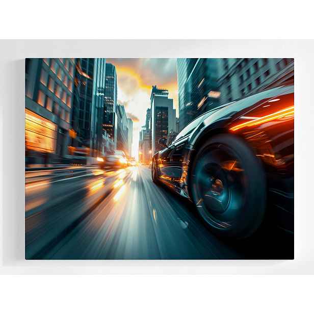Plakát Město Ulice Ruch Auto Cestování 100x75