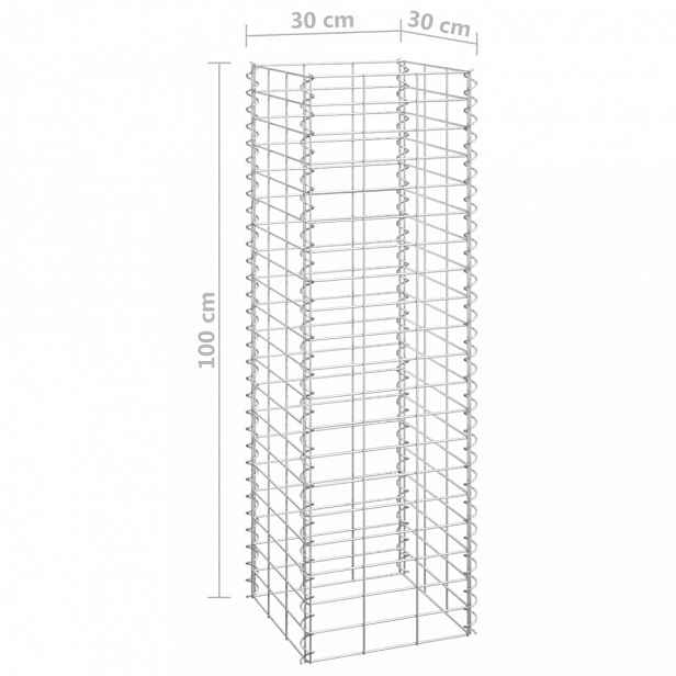 Gabionový vyvýšený záhon 3 ks kov Dekorhome 30x30x100 cm