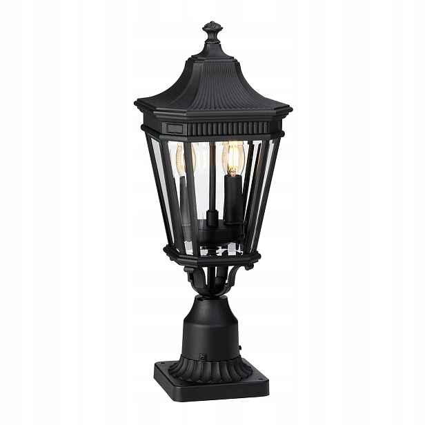 Venkovní zahradní stojací lampa černá klasická skleněná 55 cm Feiss