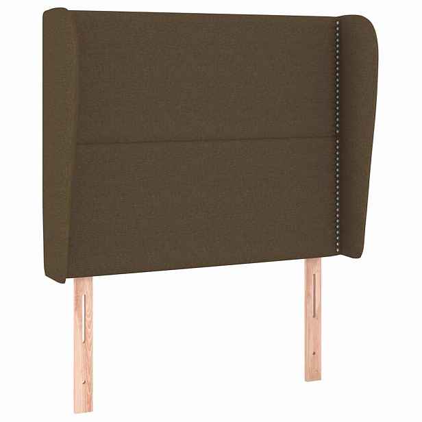 vidaXL Čelo postele typu ušák tmavě hnědé 93x23x118/128 cm textil