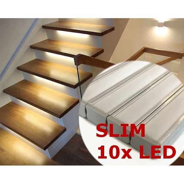 10 x Led schodišťová lišta 1 m Slim 12 mm Na Míru