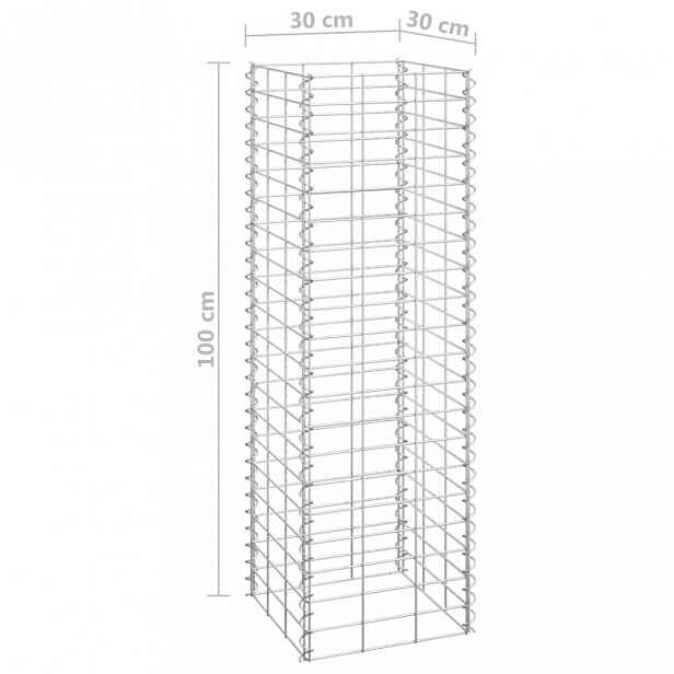 Gabionový vyvýšený záhon 3 ks kov Dekorhome 30x30x100 cm