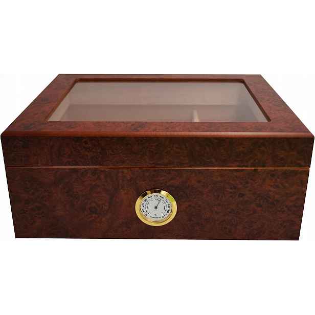 Humidor Germanus pro skladování 50 Ks. skleněné víko na doutníky