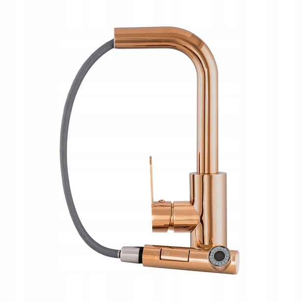 Kuchyňská baterie Side 2 s výsuvným výtokem rosegold Gamma