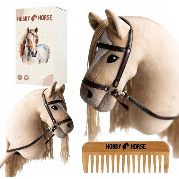 Kůň Na Tyči Hobby Horse A4 Koník Hříva Hlava Koně Hřeben Krabička Dárek