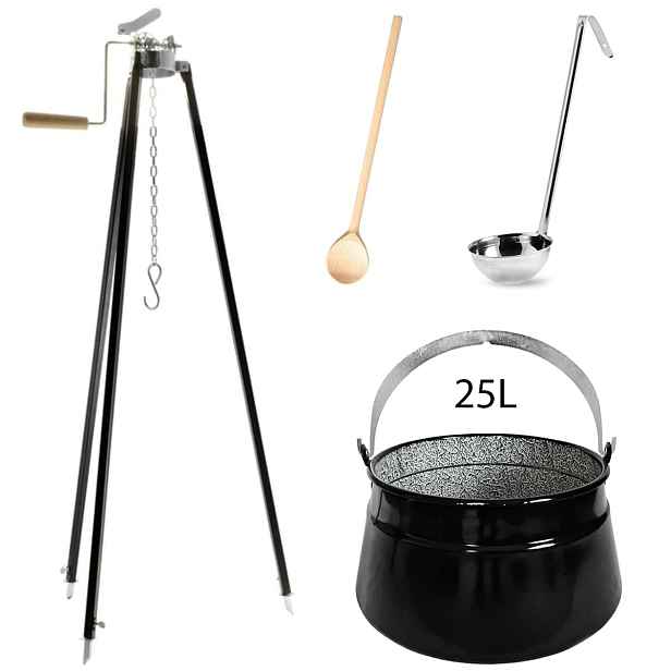 Perfect Home Kotlík s trojnožkou, vařečkou, naběračkou, 25L, 4ks, Set-118