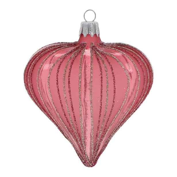 Skleněné ručně foukané vánoční ozdoby v sadě 3 ks 9 cm Heart – Ego Dekor