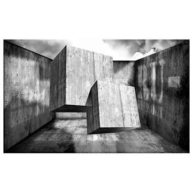 Vliesová fototapeta Geometrický beton loft šedé desky 250x175 lepidlo