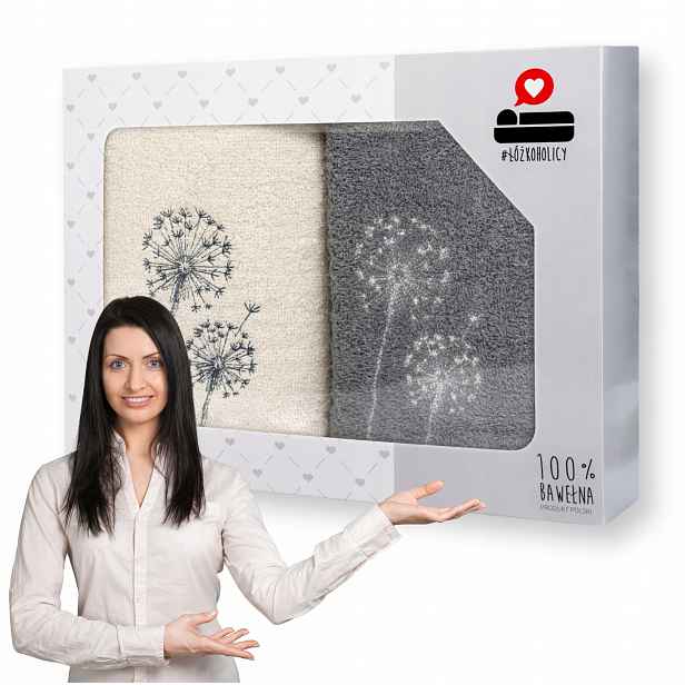 Komplet Ručníků sada na Dárek v krabičce 70x140 koupelových boxů, 2 ks Luba