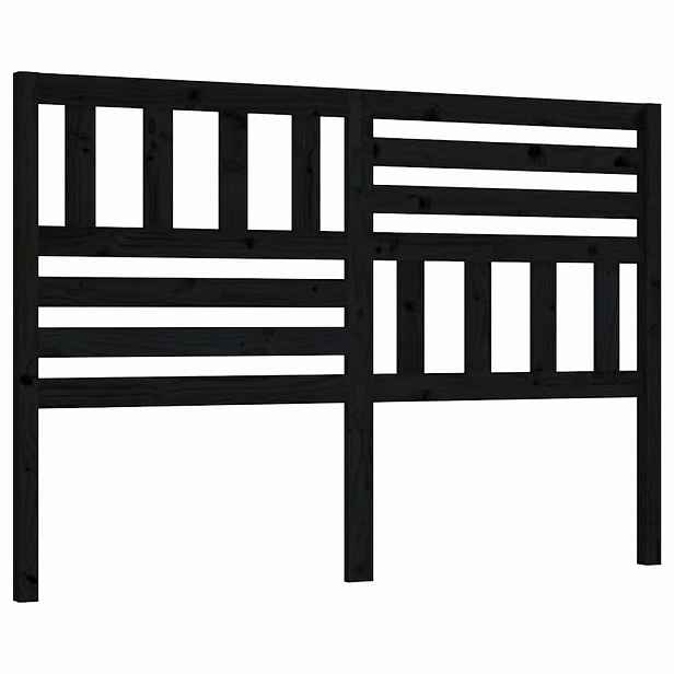 vidaXL Čelo postele černé 146 x 4 x 100 cm masivní borovice