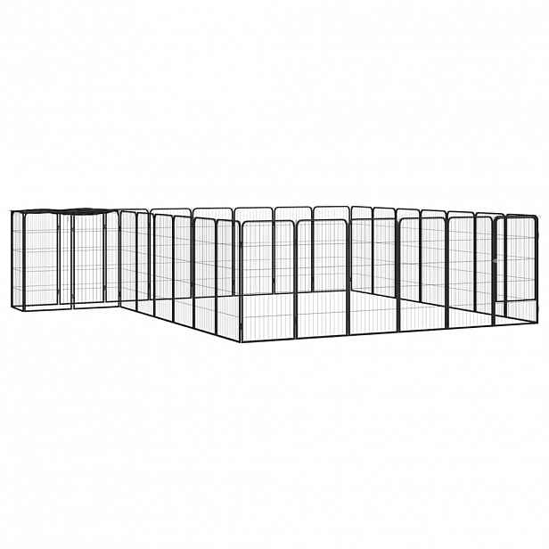 vidaXL 30panelová ohrádka pro psy černá 50 x 100 cm práškovaná ocel