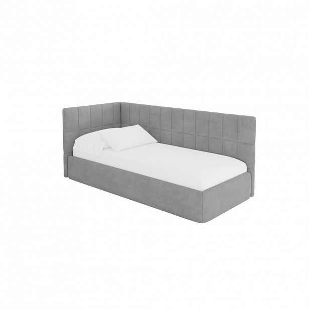ALTDECOR JEDNOLŮŽKOVÁ POSTEL pro mládež s úložným prostorem, vpravo - TULY 80x200 šedá