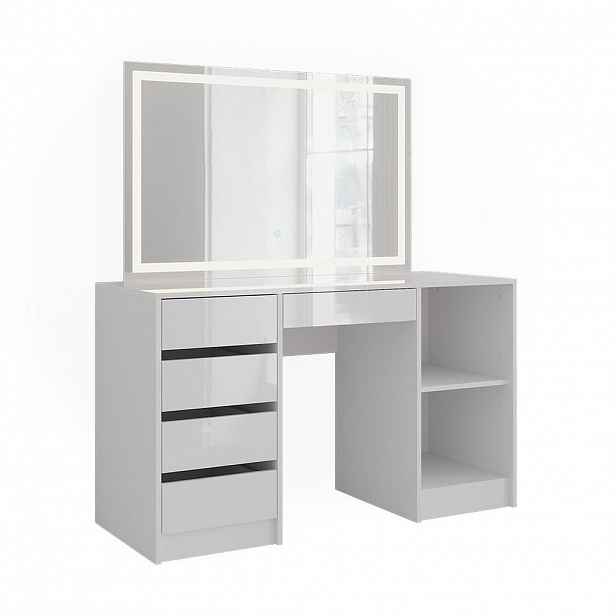 Vicco TOALETNÍ STOLEK Sherry Bílá/bílý vysoký lesk 128.2 cm s LED zrcadlem