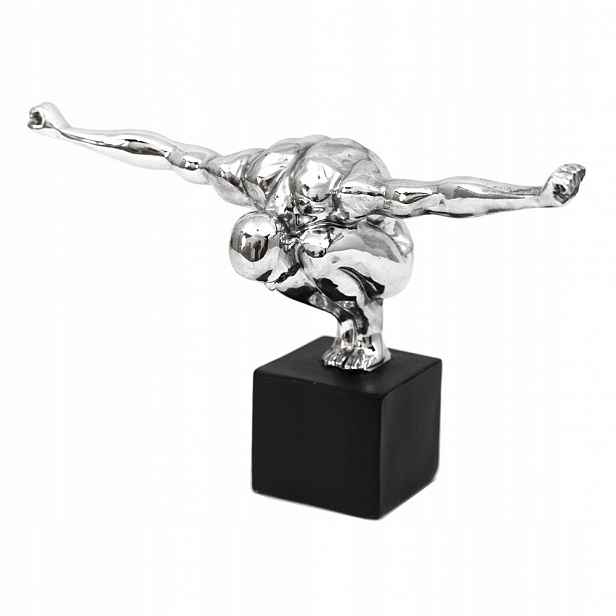 Figurka Černá Stříbrná Muž Sportovec 20x30 cm