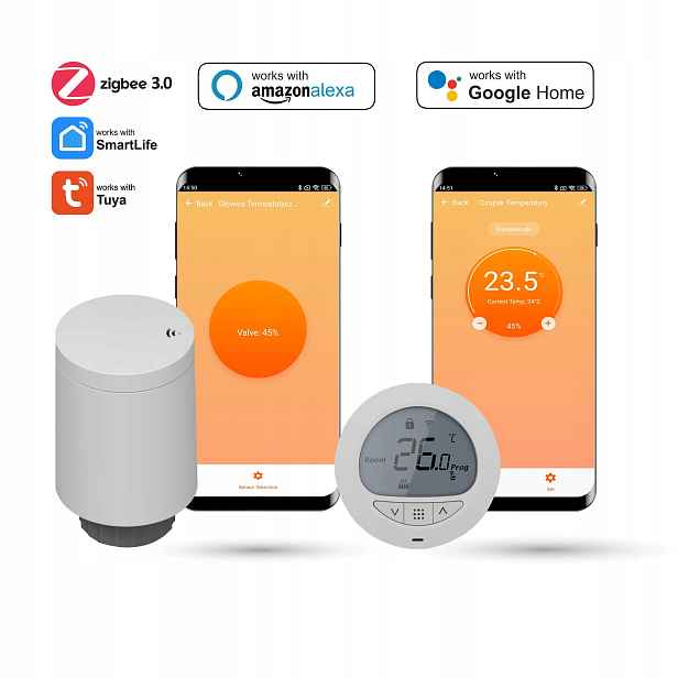 Hlavice pro radiátor se samostatným termostatem Zigbee Tuya