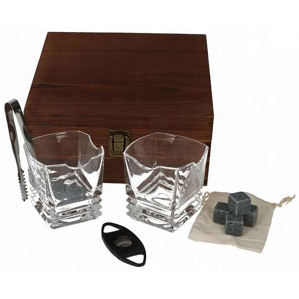 Sada na whisky Řezačka na doutníky 2 Sklenice a kostky