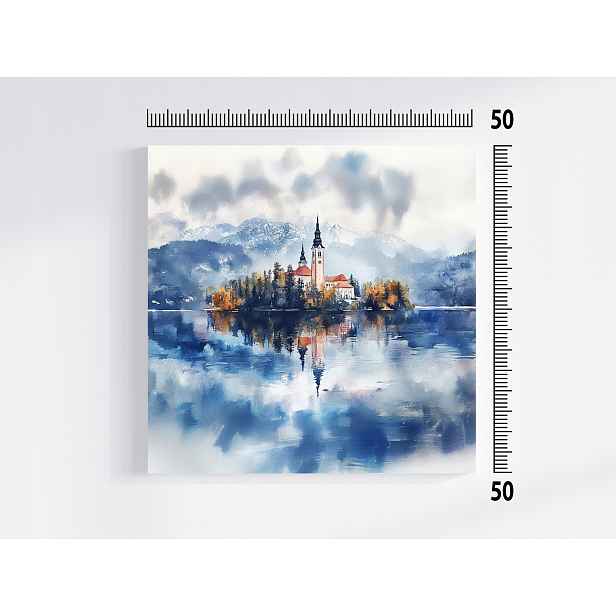 Obraz Na Plátně Plátno Krajina Slovinsko Jezero Bled Ostrov Kostel 50x50