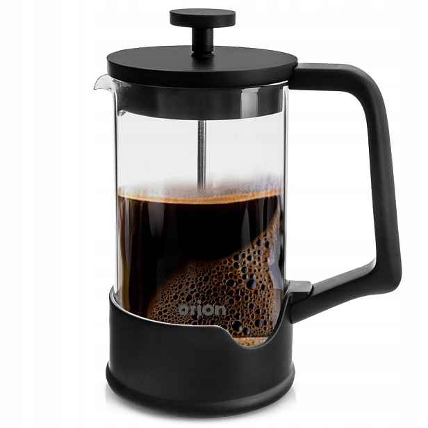 Pístový zavařovač na kávu a čaj skleněný Black 400 ml