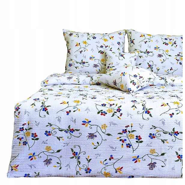 Sada Povlečení Kora 160x200 2x70/80 Výšivka na bílém Elegantní
