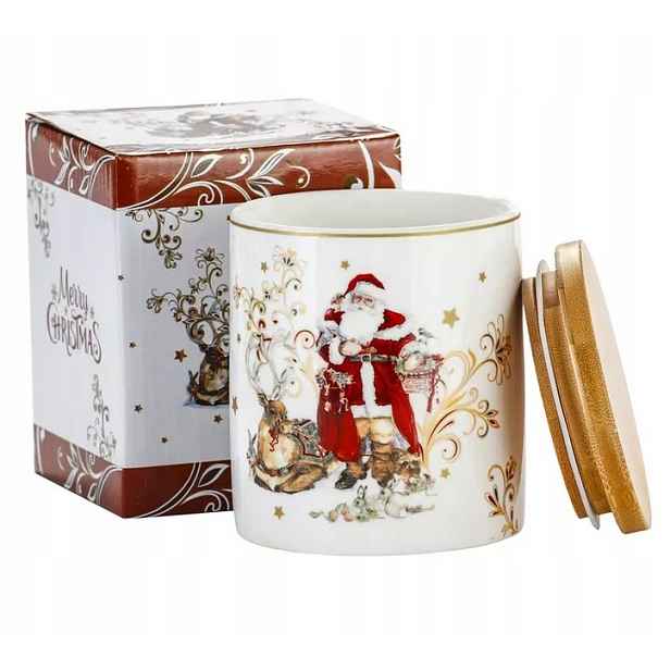 Vánoční porcelánová dóza s víkem 1,3 l