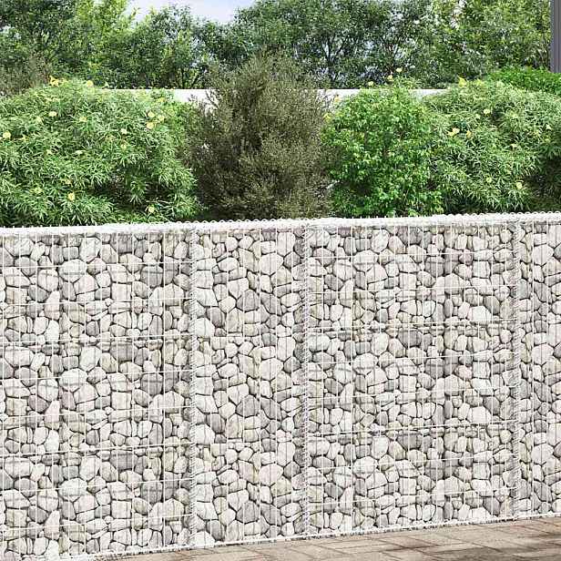 vidaXL Trapézový gabionový vyvýšený záhon pozinkovaná ocel 80x20x100cm