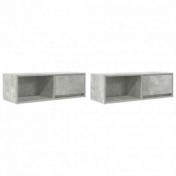vidaXL TV skříňky 2 ks Betonová šedá 80x31x25,5 cm Dřevěná konstrukce