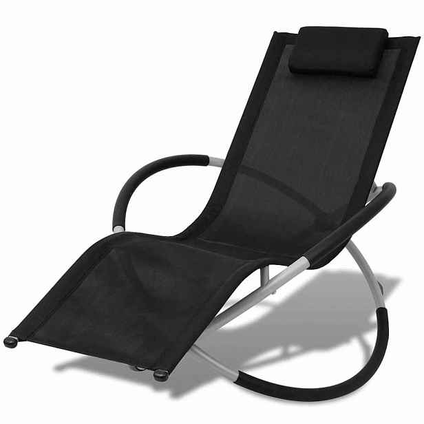 vidaXL Zahradní lehátko geometrické ocel černo-šedé