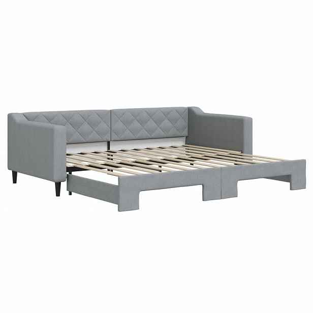 vidaXL Válenda s přistýlkou světle šedá 90 x 200 cm textil