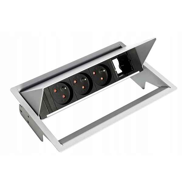 Bachmann Systém CONEO,box+ rám,4 moduly,3x zásuvka CZ,1x volné (900.401)
