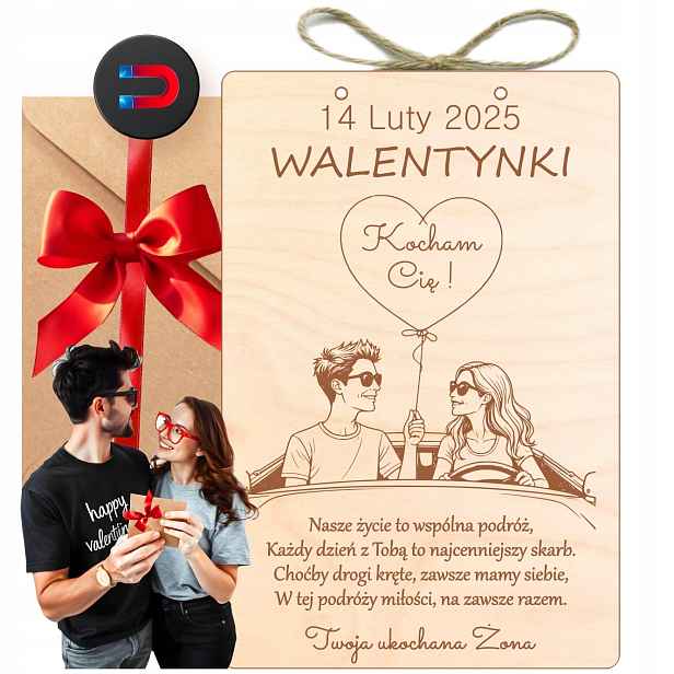 Dárek K Valentýnu Dřevěná Cedulka Pro Manželku Od Manžela Gravírování Magnet