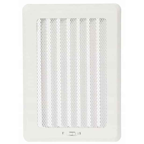 Kovová mřížka KRLz14 175x175 mm 140x140 mm krbová uzamykatelná bílá