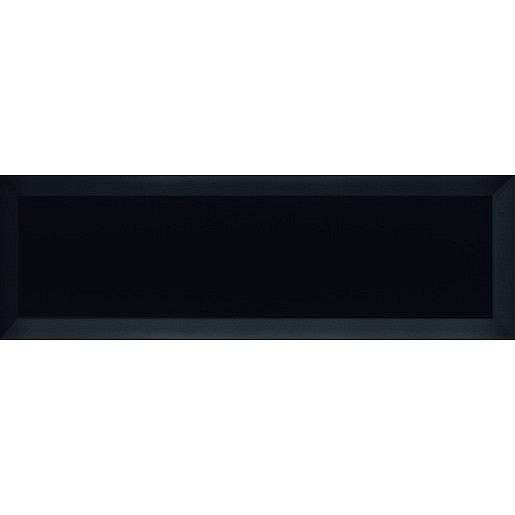Obklad Ribesalbes Chic Colors negro bisel 10x30 cm lesk CHICC1298