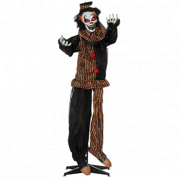 Outsunny 1,7 m Halloweenová dekorace Hororový klaun se speciálními efekty a zvukovou funkcí