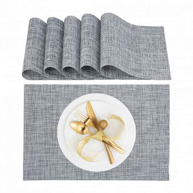 Relaxdays PROSTÍRÁNÍ Šedé 6ks-set 45x30 cm