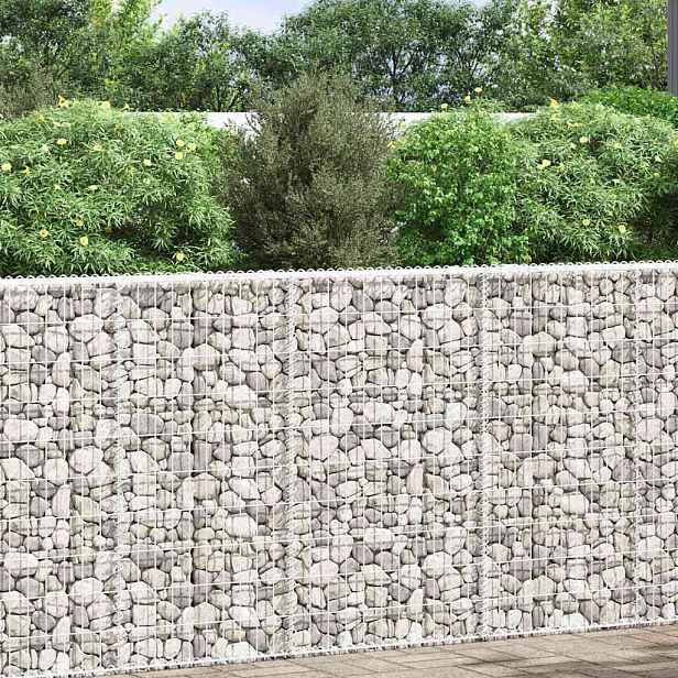 vidaXL Gabionový vyvýšený záhon trapéz pozinkovaná ocel 100x20x100 cm
