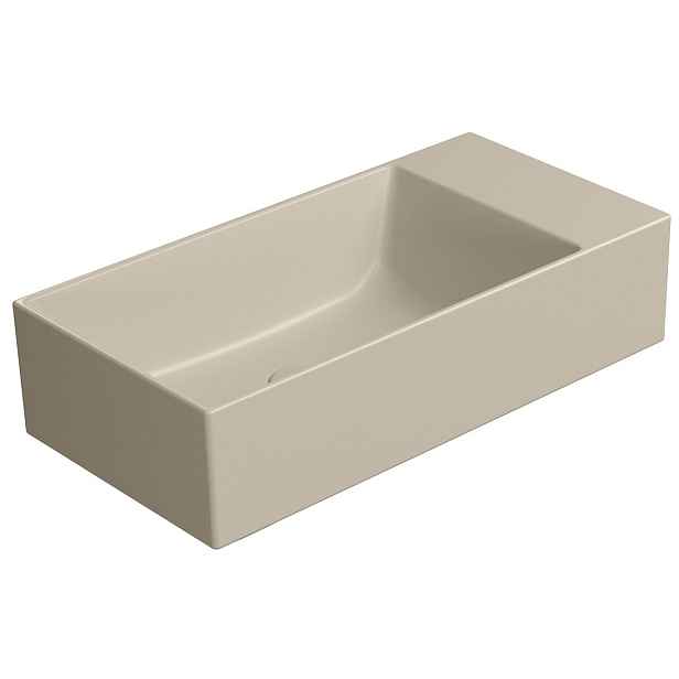 GSI KUBE X keramické umývátko 50x25cm, bez otvoru, pravé/levé, creta mat