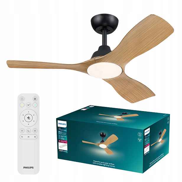stropní svítidlo Led s Větrákem Stropní Ventilátor 106 cm Dřevo Olas