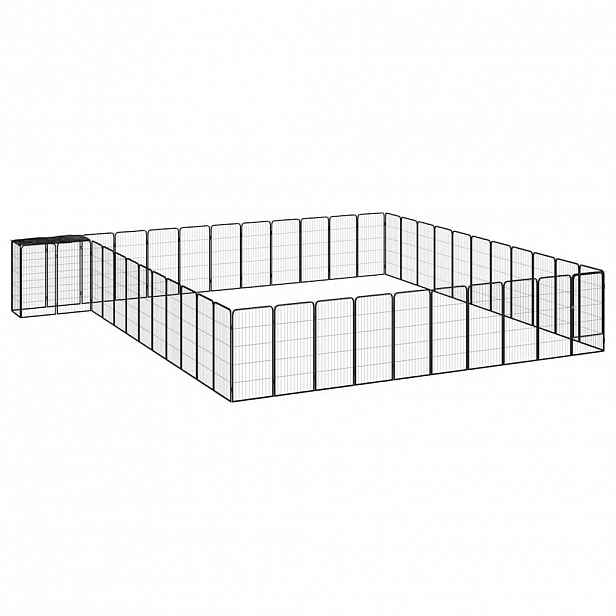 vidaXL 46panelová ohrádka pro psy černá 50 x 100 cm práškovaná ocel