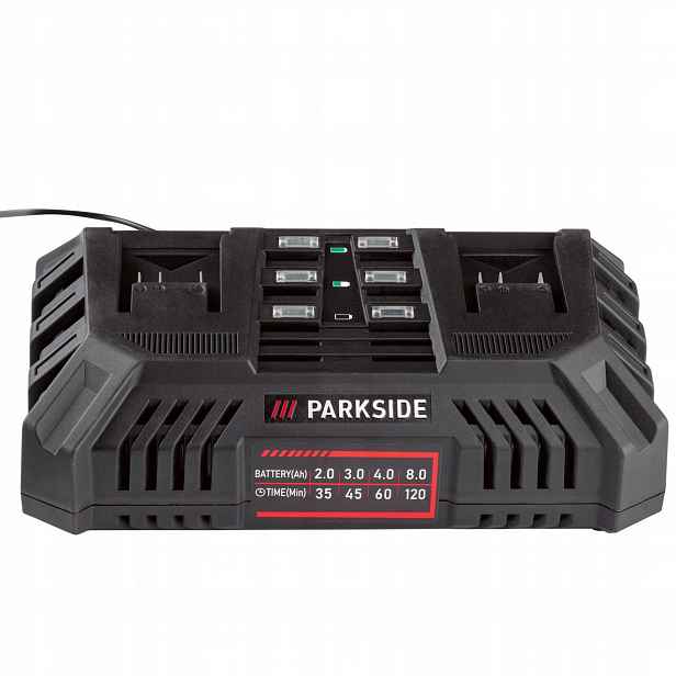 Parkside Rychlá dvojitá nabíječka 20V, 2 x 4,5A parkside nabíječka Pdslg