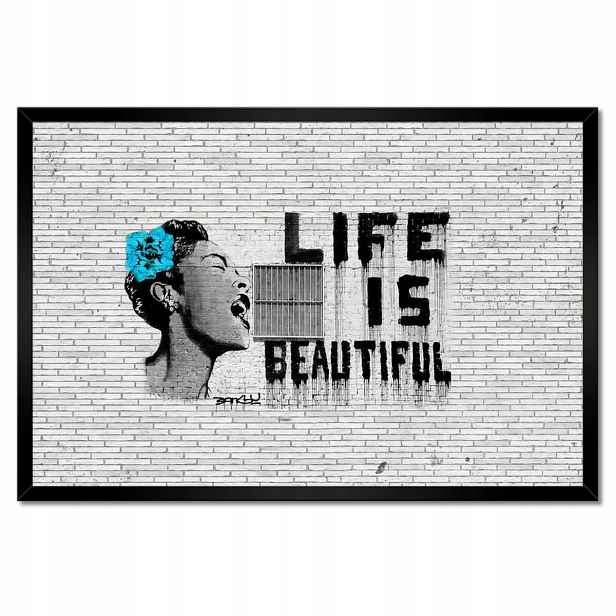 Plakáty v rámu 60x40 Banksy Life jsou krásné