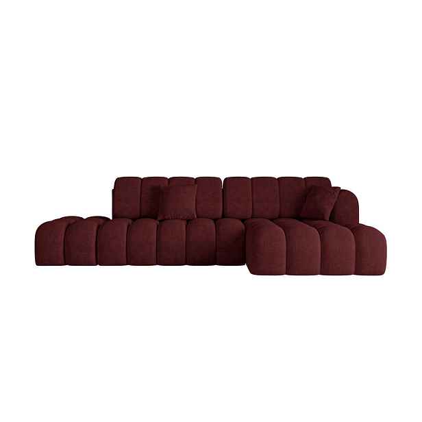 ALTDECOR ROHOVÁ SEDAČKA s funkcí spaní a otomanem, pravá OLEA-L2-S 321x164x75 Bordó Velur